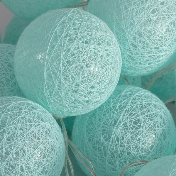 Encontraproduto.com.br - Cordão Fio De Luz Luminária De Bolinhas Turquesa Led 10 Bolas 2 m À Pilha