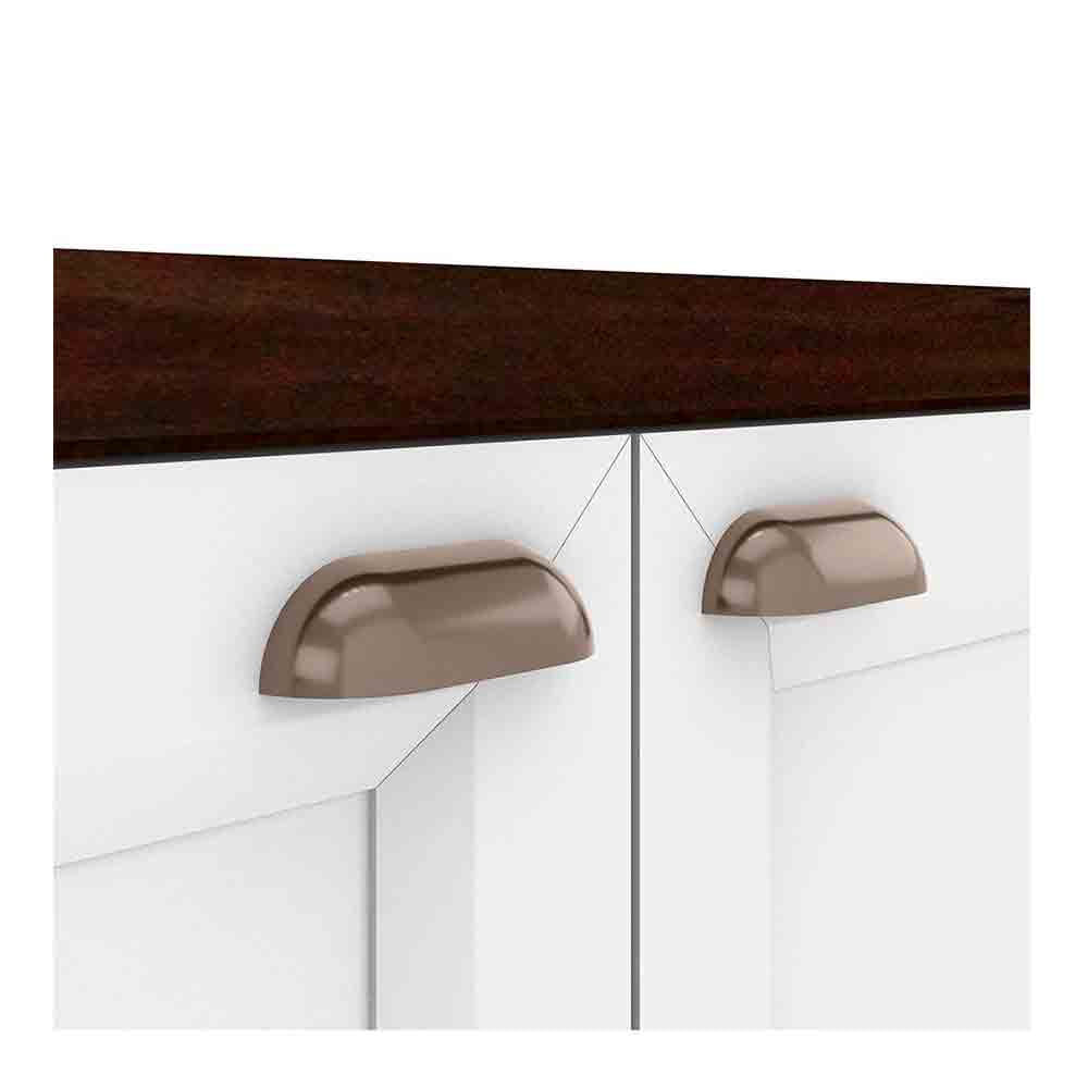 Encontraproduto.com.br - Balcão Poliman Unna com 2 Portas e 1 Prateleira - Nogueira/Branco