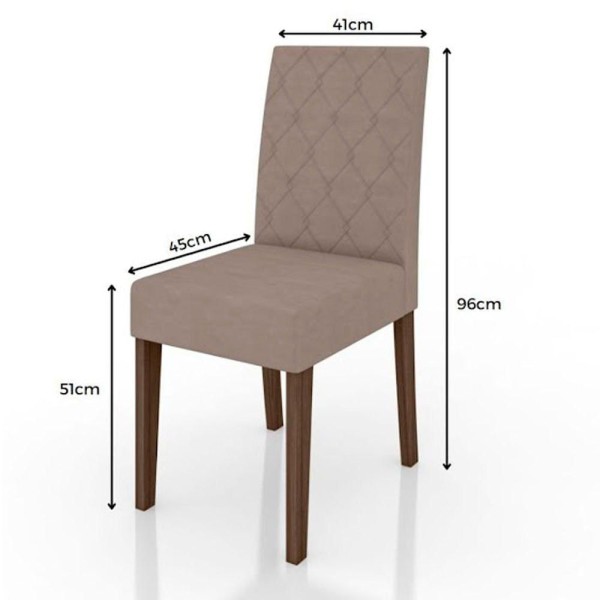 Encontraproduto.com.br - Conjunto Sala De Jantar Mesa Isis 4 Cadeiras Jade Poliman Amêndoa Com Off White