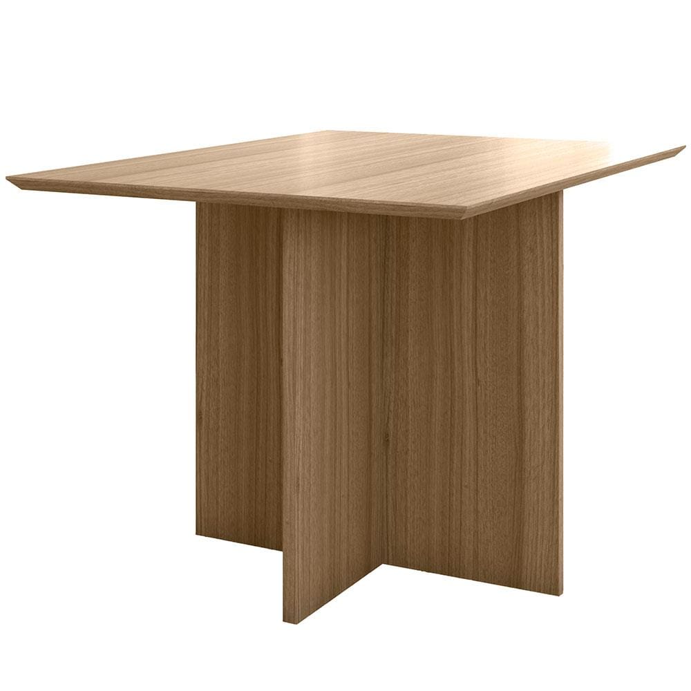 Encontraproduto.com.br - Mesa de Jantar Poliman Helo com 4 Cadeiras Revestidas em Tecido Suede - Carvalho/Suede Fendi