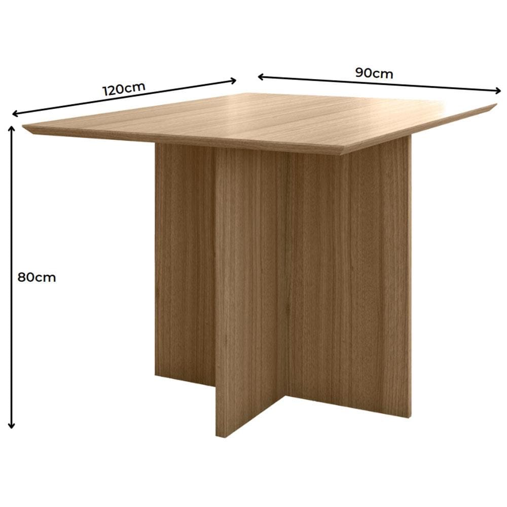Encontraproduto.com.br - Mesa de Jantar Poliman Helo com 4 Cadeiras Revestidas em Tecido Suede - Carvalho/Suede Fendi
