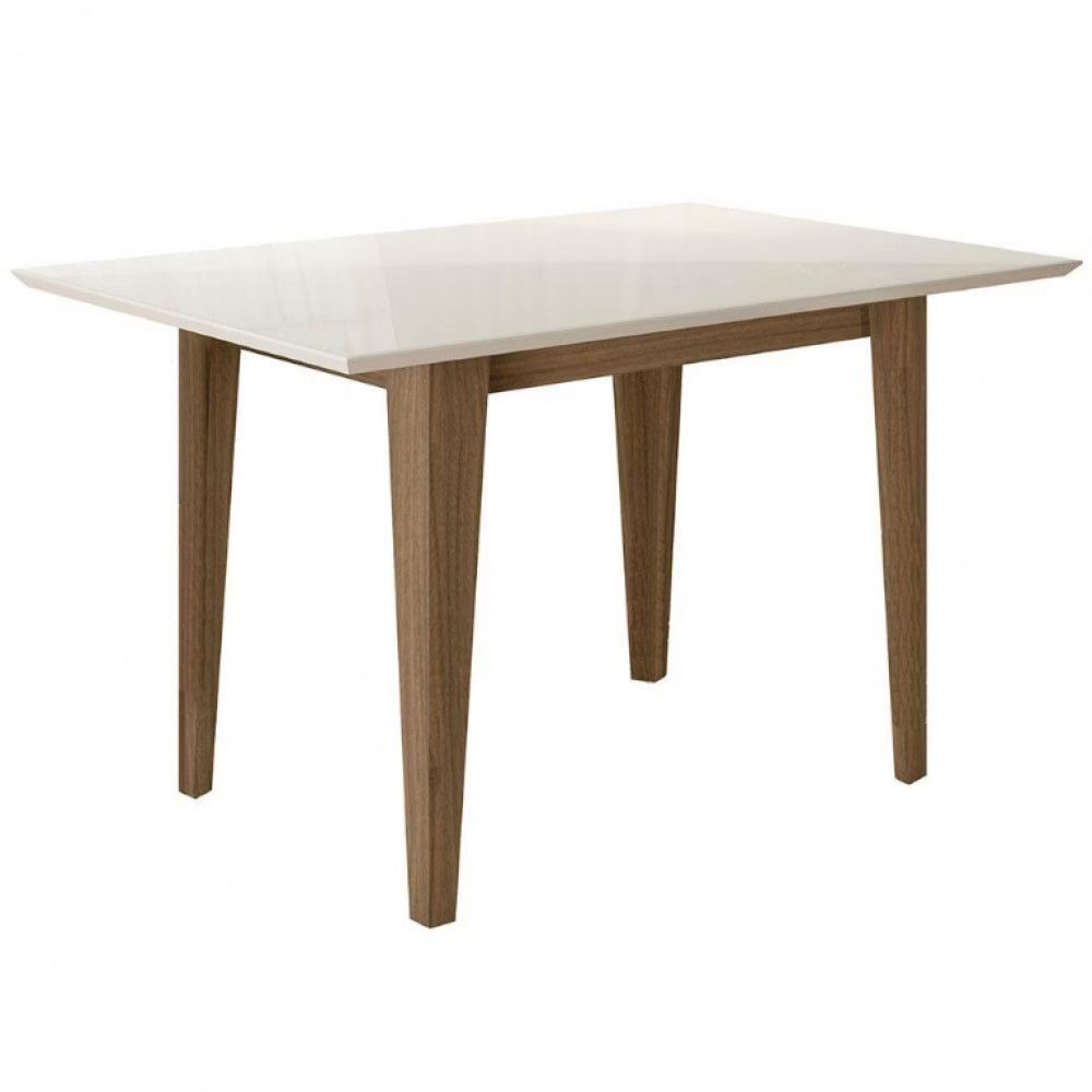 Encontraproduto.com.br - Mesa de Jantar Poliman Kate com Tampo de Vidro e MDP e 4 Cadeiras Revestidas em Tecido Suede