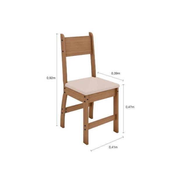Encontraproduto.com.br - Mesa de Jantar com 4 Cadeiras Retangular Poliman Milano Carvalho e Off White