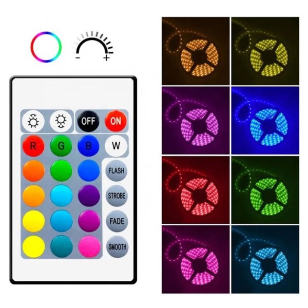 Encontraproduto.com.br - Fita Led 5050 Rgb Color 5 Metros Prova Dágua C/ Controle