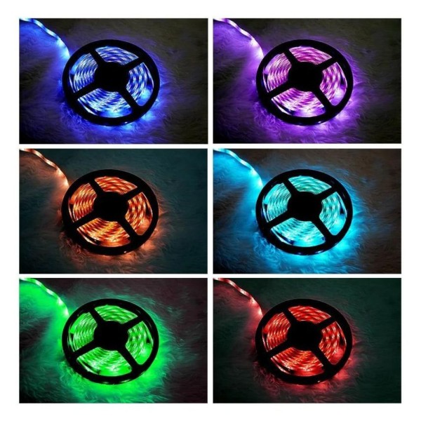 Encontraproduto.com.br - Fita Led 5050 Rgb Color 5 Metros Prova Dágua C/ Controle