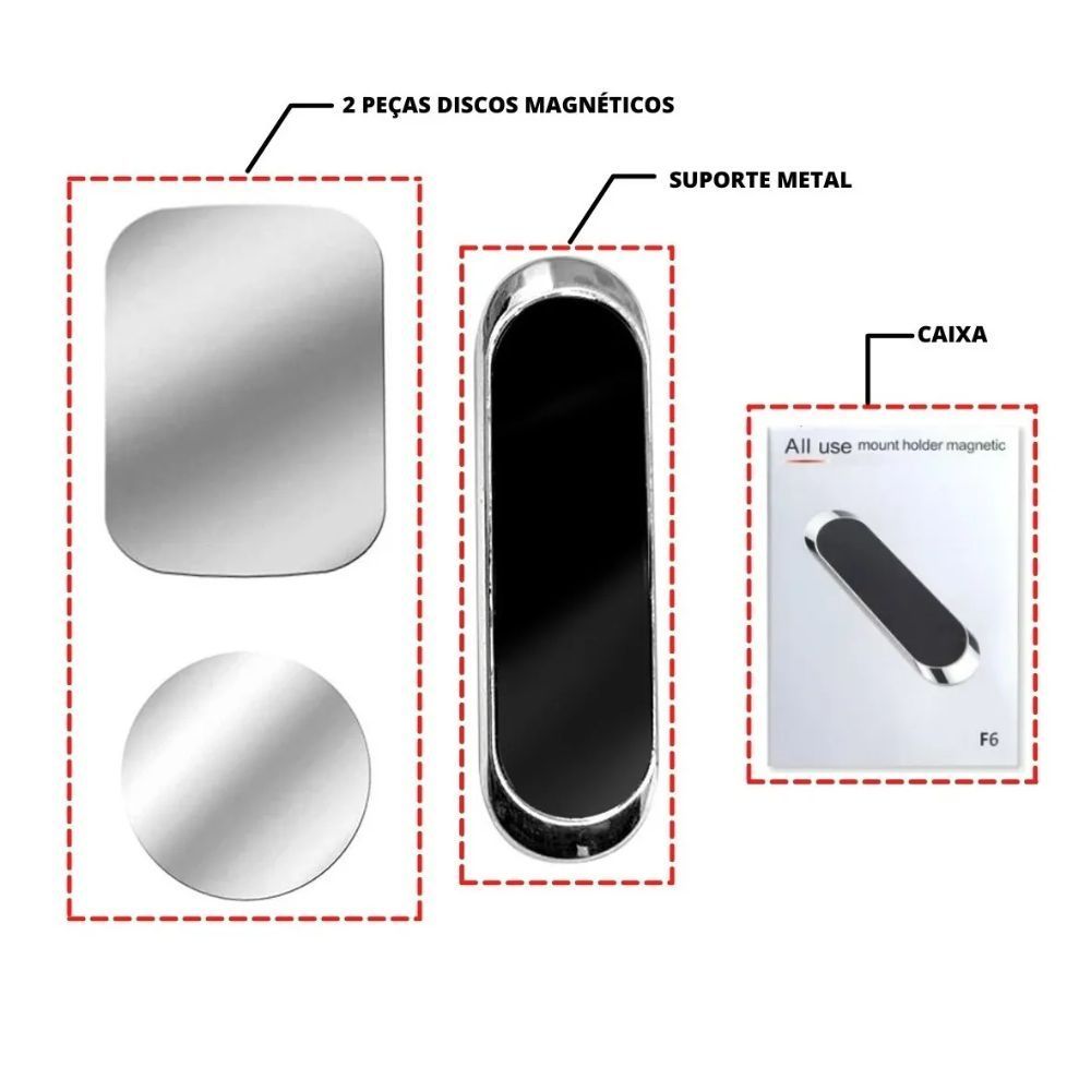 Encontraproduto.com.br - Suporte Celular Magnético Carro Com Imã Neodimio Universal