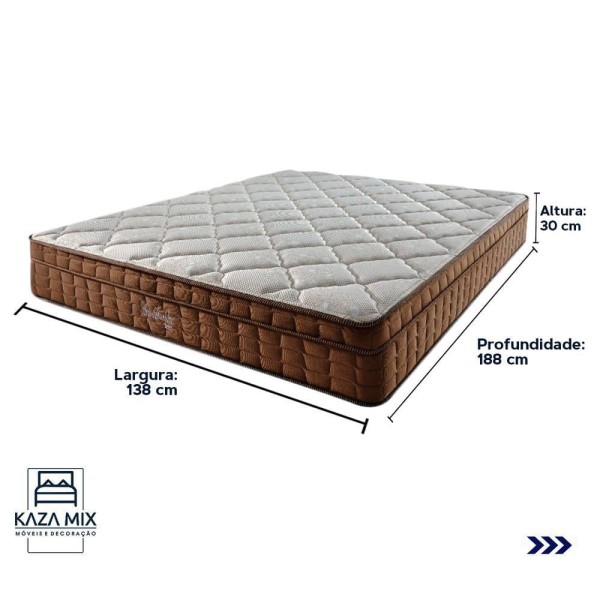 Encontraproduto.com.br - Cama Box Baú Branco E Colchão Anjos Star Pillow In Molas Ensacadas Casal Anjos