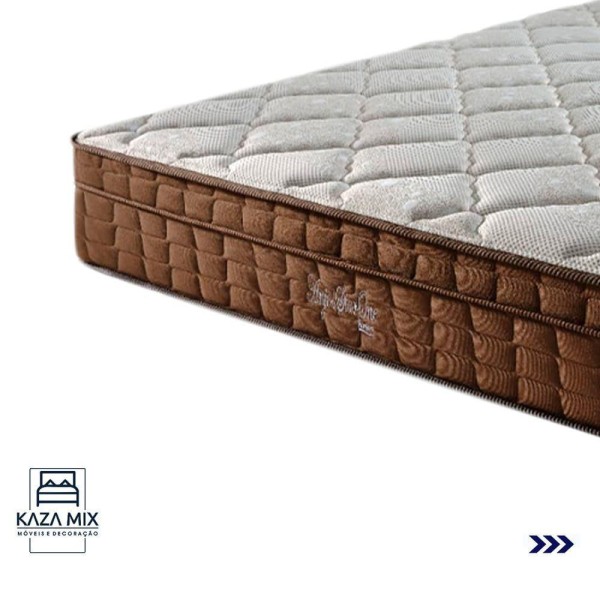 Encontraproduto.com.br - Cama Box Baú Branco E Colchão Anjos Star Pillow In Molas Ensacadas Casal Anjos
