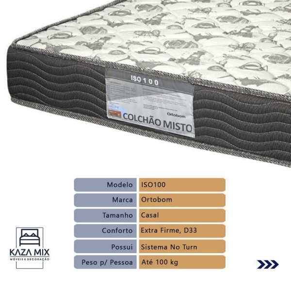 Encontraproduto.com.br - Colchão De Casal Iso100 Espuma D33 Ortobom