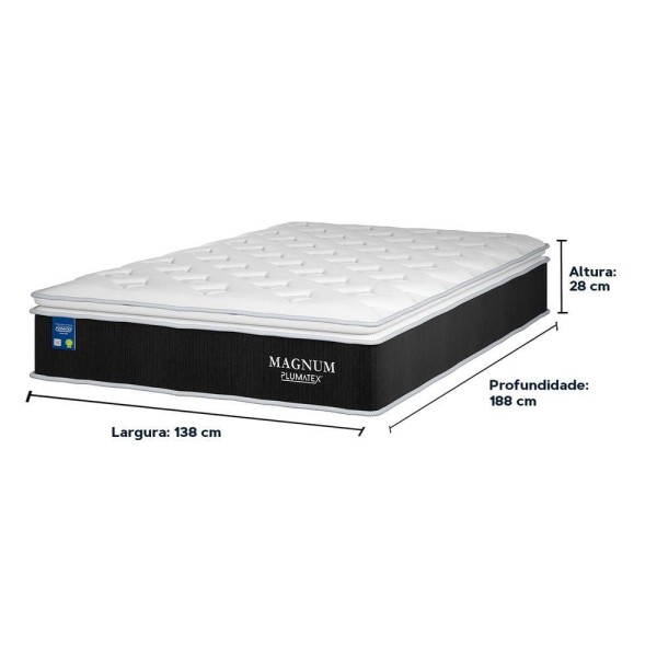 Encontraproduto.com.br - Cama Box Baú Marrom E Colchão Magnum Molas Ensacadas Casal Plumatex