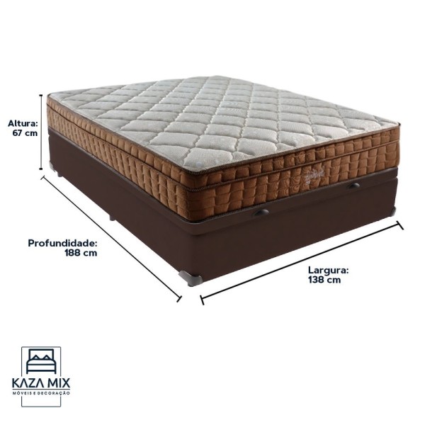 Encontraproduto.com.br - Cama Box Baú Casal E Colchão Ortopédico Anjos Star Molas