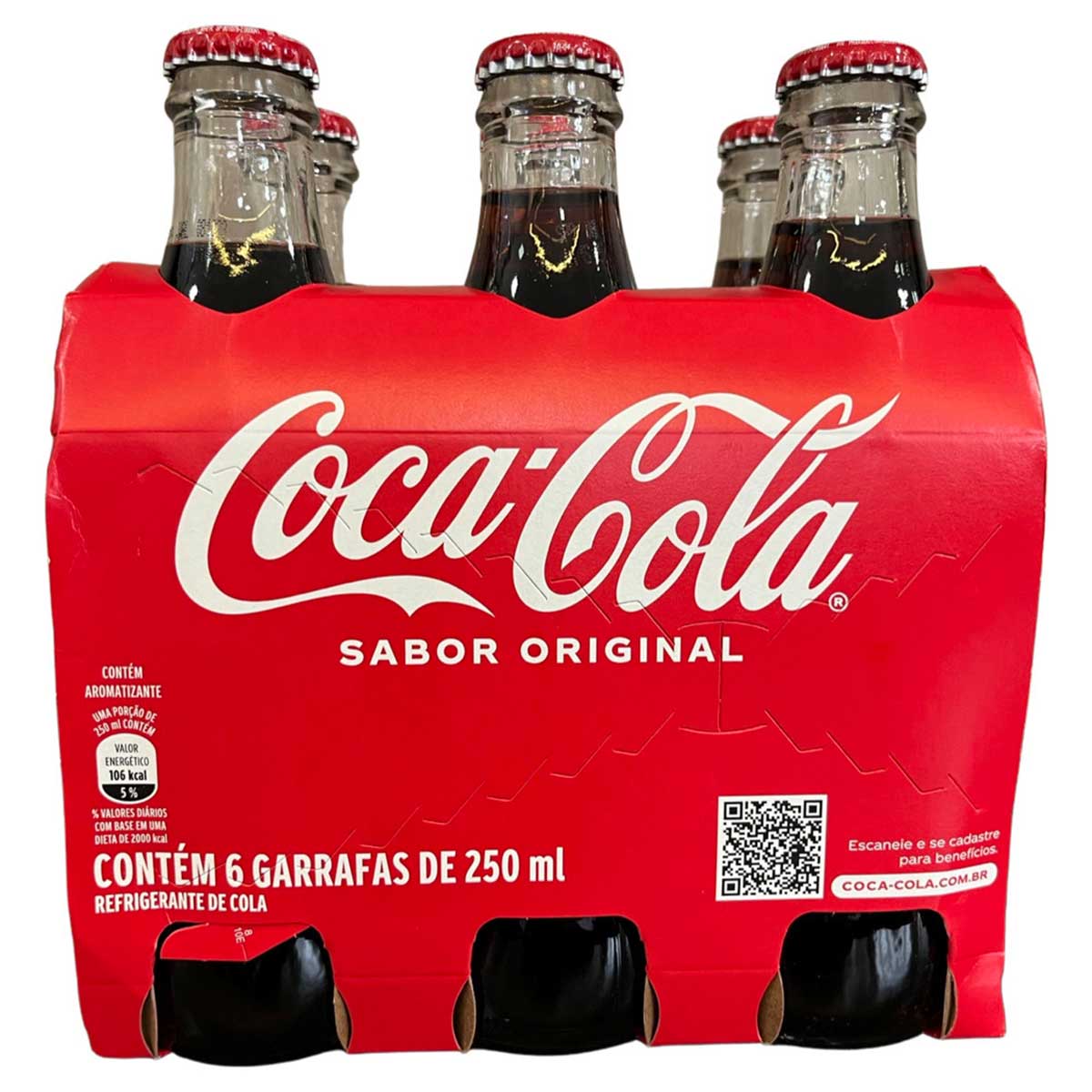 Encontraproduto.com.br - Refrigerante Coca-Cola Pack com 6 Garrafas 250ml Cada