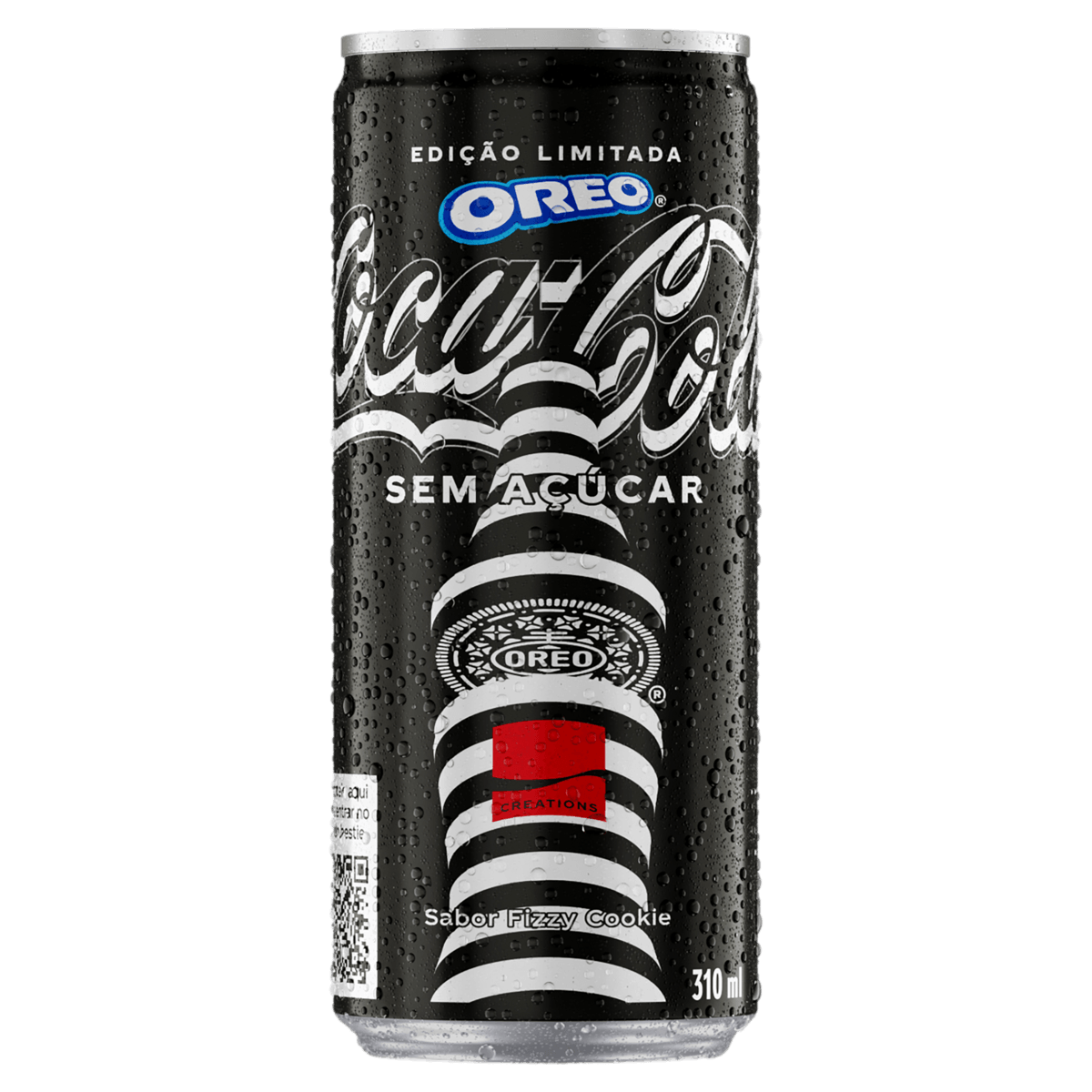 Encontraproduto.com.br - Refrigerante Fizzy Cookie sem Açúcar Oreo Coca-Cola Creations Lata 310ml