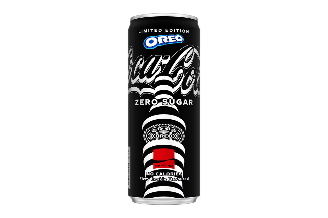 Encontraproduto.com.br - Refrigerante Fizzy Cookie sem Açúcar Oreo Coca-Cola Creations Lata 310ml