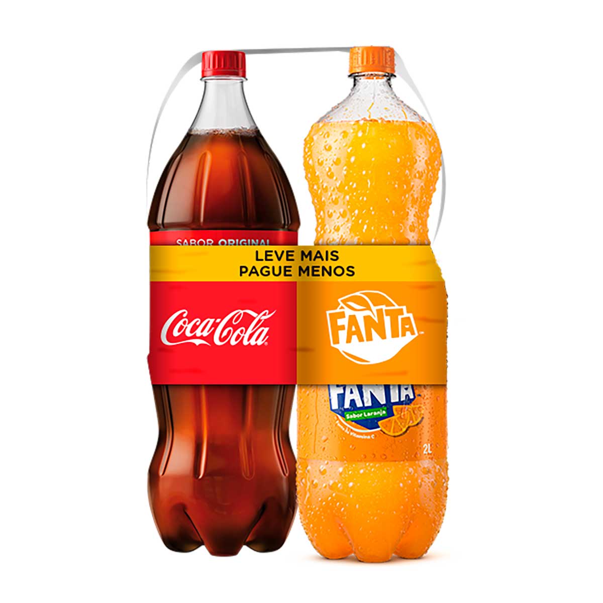 Pack Coca-Cola + Fanta Laranja 2 Litros Cada - Leve Mais e Pague Menos