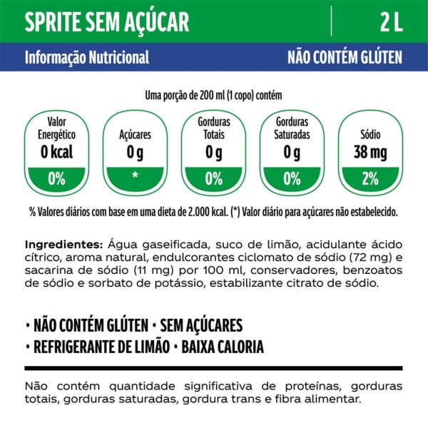 Encontraproduto.com.br - Sprite Sem Açúcar 2L