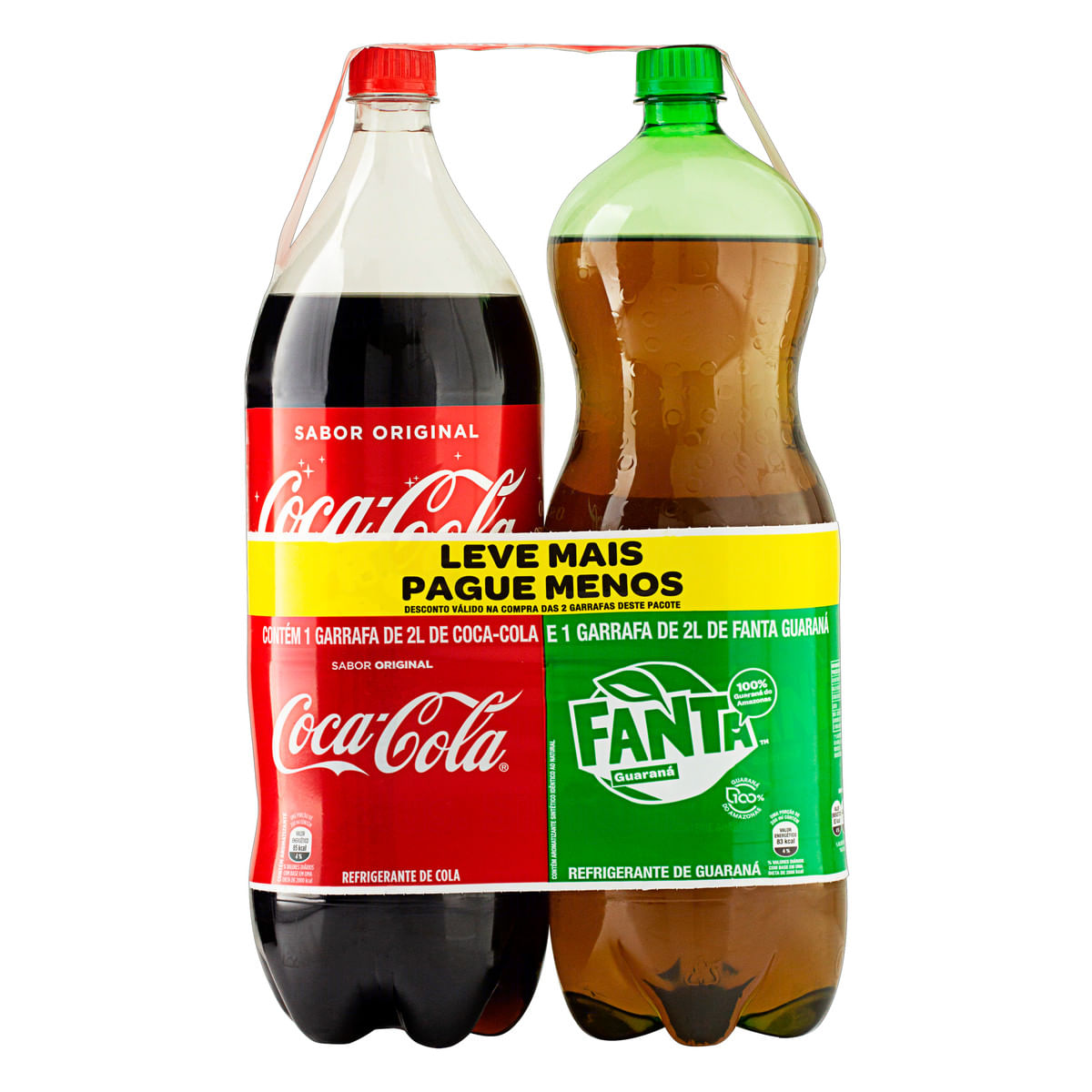 Encontraproduto.com.br - Kit 1 Coca-Cola Original + 1 Fanta Guaraná 2L