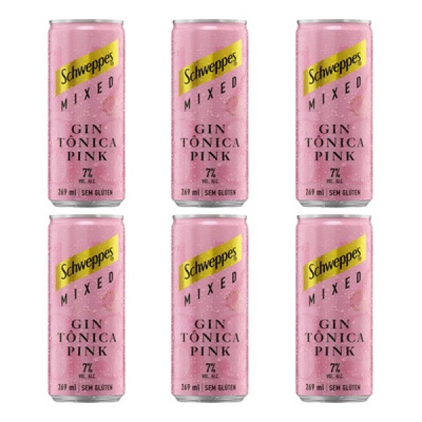 Drink Pronto Schweppes Gin Tônica Pink Mixed 269ml