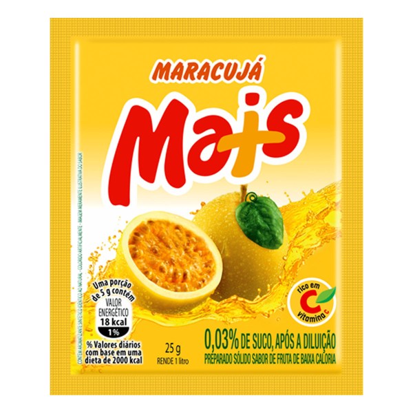 Encontraproduto.com.br - Refresco Pó Mais Maracujá Envelope com 25g
