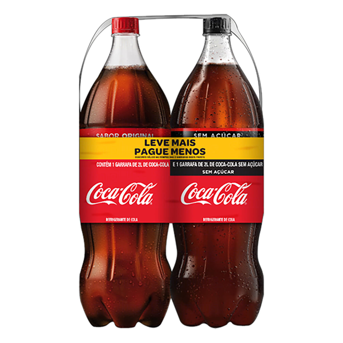 Encontraproduto.com.br - Refrigerante Coca-Cola + Refrigerante Coca-Cola Sem Açúcar Pack com 2 Unidade 2l Cada