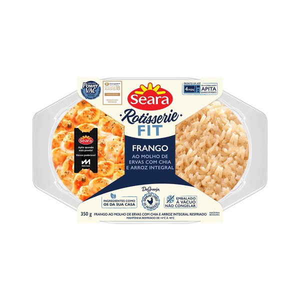 Encontraproduto.com.br - Prato Pronto Seara Rotisserie Frango ao Molho de Ervas com Chia e Arroz Integral 350g