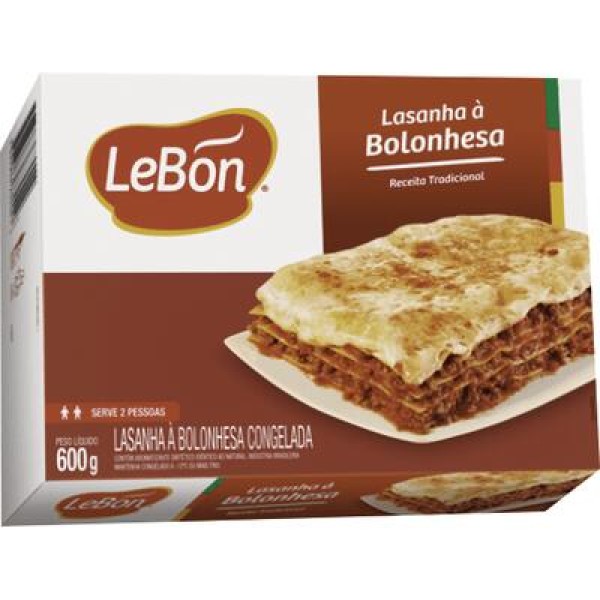 Encontraproduto.com.br - Lasanha Lebon Congelada Bolonhesa Caixeta com 600g