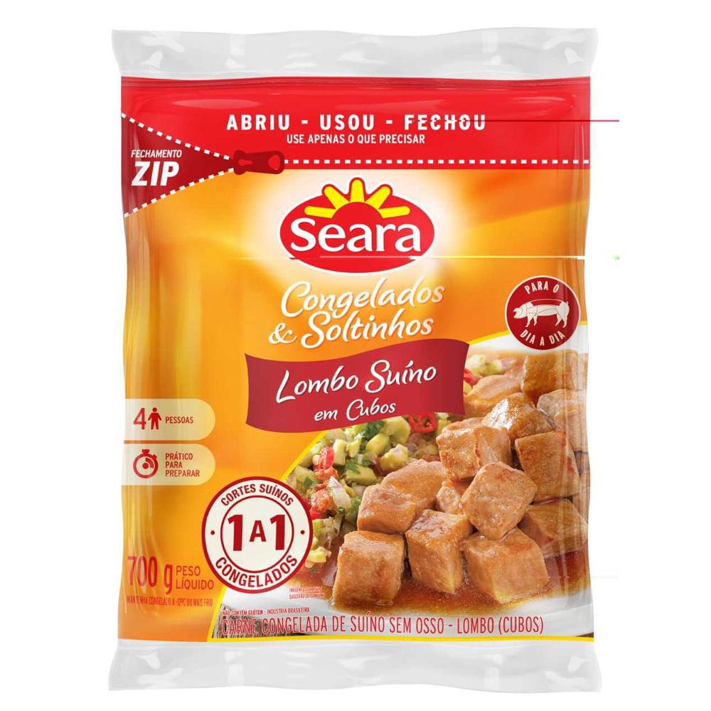 Lombo suíno em cubos Seara iqf 700g
