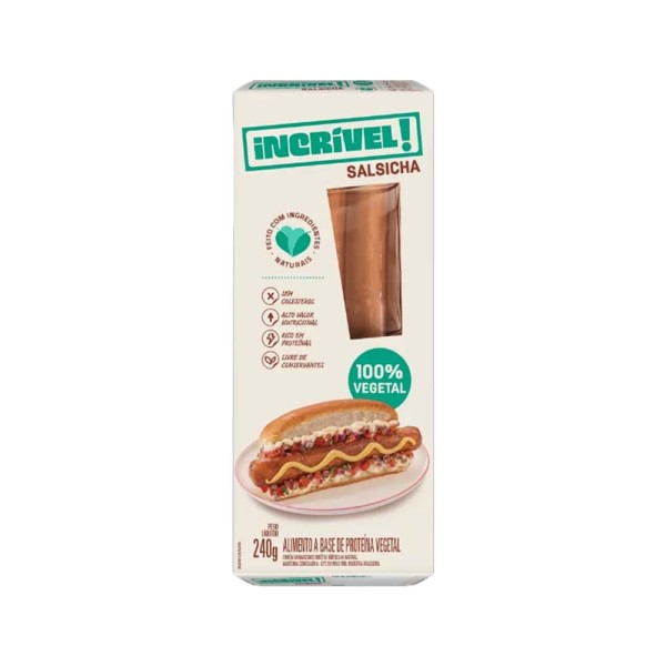 Salsicha Vegetal 240g Incrível