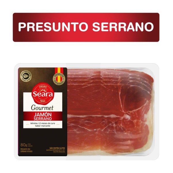 Presunto Serrano Seara Gourmet Fatiado 80g