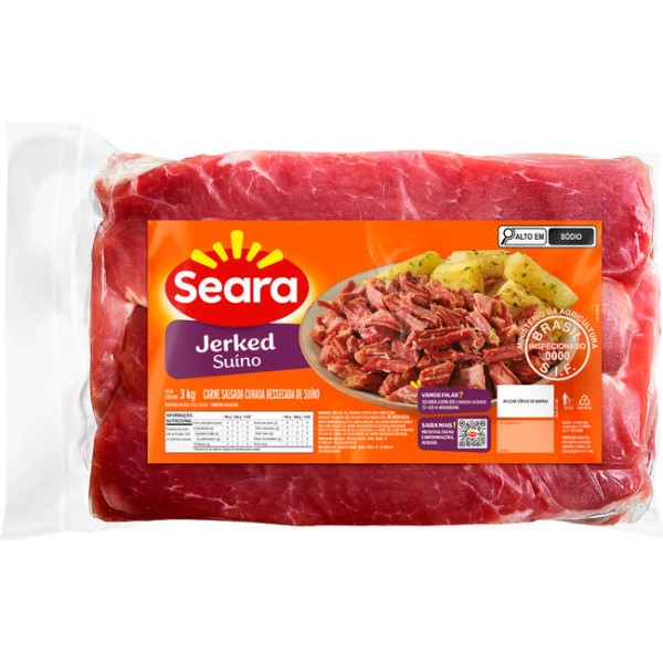 Encontraproduto.com.br - Jerked Suíno Seara Pacote com 3kg
