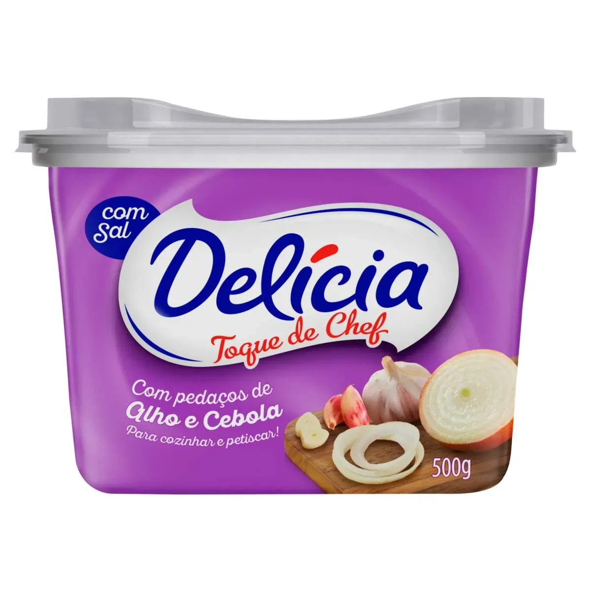 Margarina Delícia T.Chef Pedaços Alho Cebola Com Sal 500g