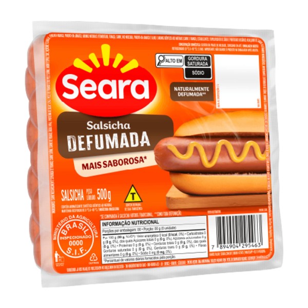 Encontraproduto.com.br - Salsicha Defumada Seara Resfriada Pacote com 500g