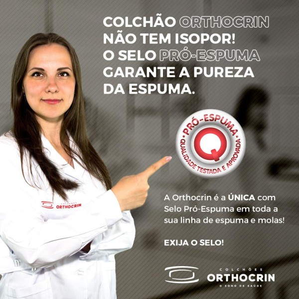 Encontraproduto.com.br - Colchão Solteiro de Espuma Orthocrin Cristal D23 - 88x188x14