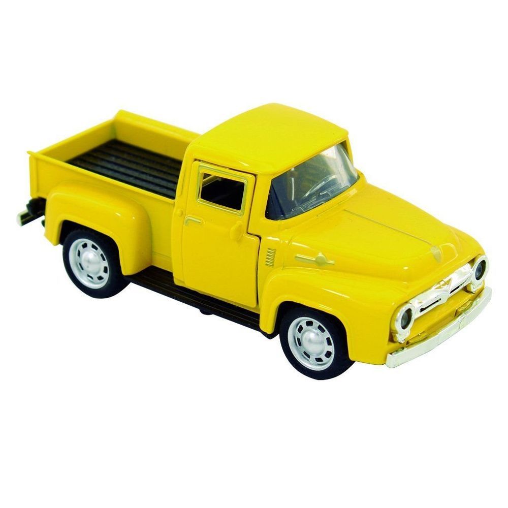 Miniatura Carrinho Antigo De Metal Ford Pickup F-100 Amarelo