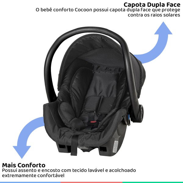 Encontraproduto.com.br - Carrinho Bebe Até 15Kg Infantil Berço Passeio Moises Travel System 3em1 Olympus Galzerano Xadrez + Bebê Conforto + Base