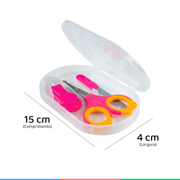 Encontraproduto.com.br - Kit Manicure Infantil Bebe Com Cortador de Unha Tesoura e Lixa A Partir do Nascimento Buba