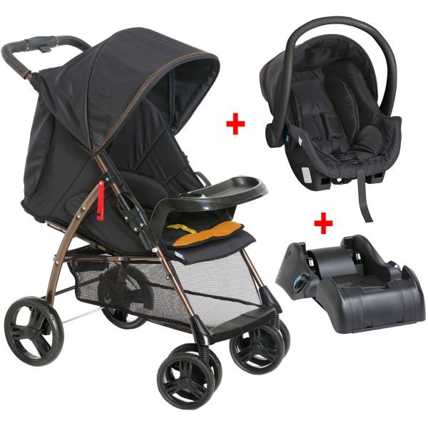 Encontraproduto.com.br - Carrinho de Bebê Passeio 2 em 1 Nascimento Até 15Kg Travel System Berço San Remo Galzerano + Bebê Conforto Cocoon + Base