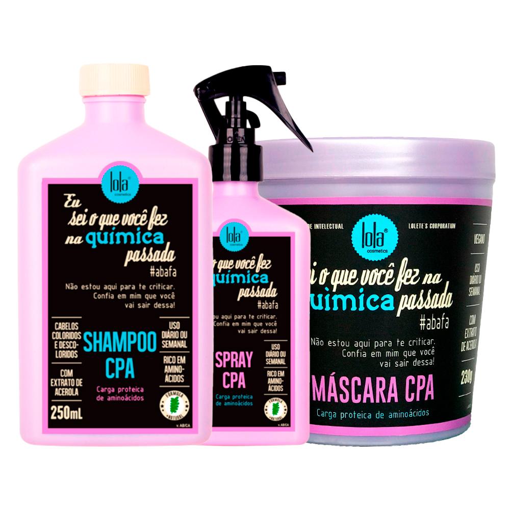 Encontraproduto.com.br - Kit Lola Cosmetics Hidratação Eu Sei o Que Você Fez na Química Passada – Shampoo 250 ml + Máscara 230 g + Tratamento em Spray 250 ml