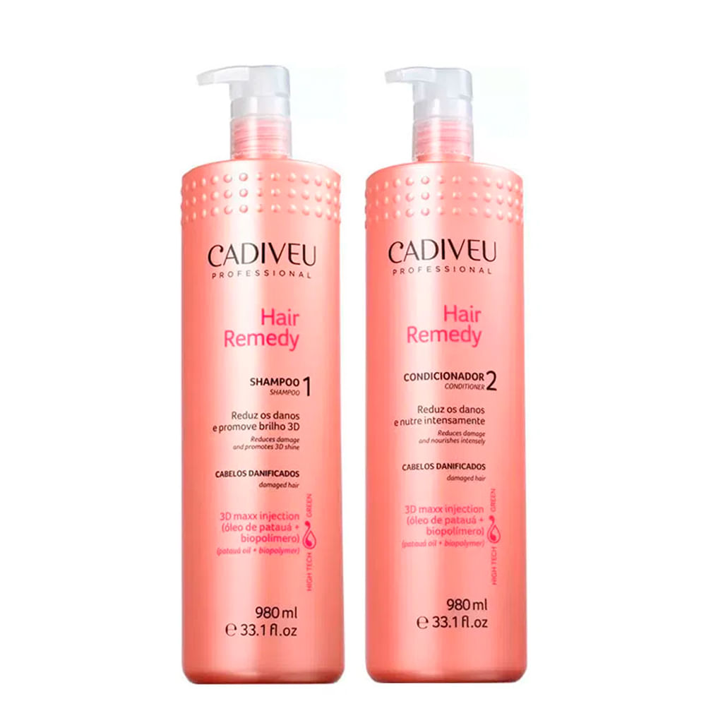 Kit Cadiveu Professional Hair Remedy - Shampoo 980 ml + Condicionador 980 ml