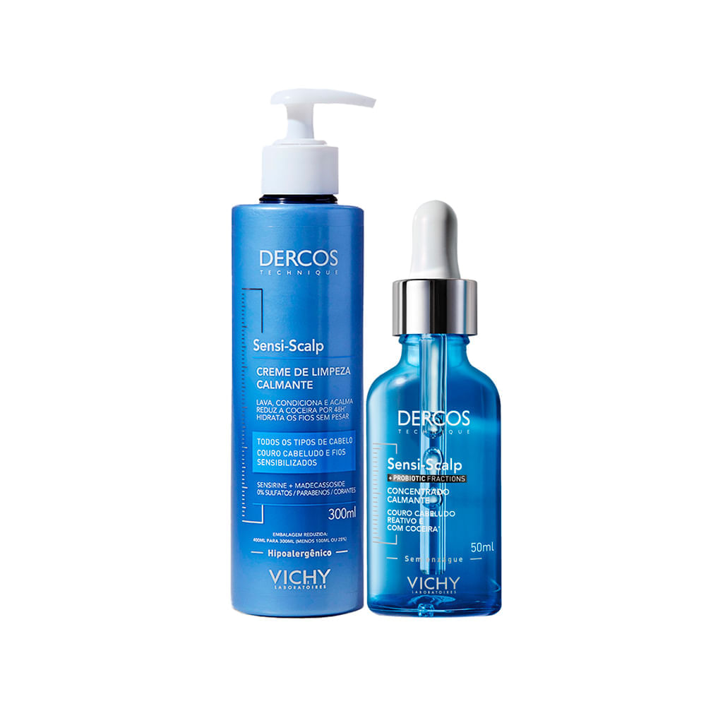 Encontraproduto.com.br - Kit Capilar Vichy Dercos Sensi-Scalp - Creme de Limpeza 300 ml + Sérum Capilar 50 ml