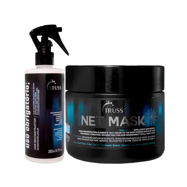 Encontraproduto.com.br - Kit Capilar de Reconstrução Truss - Tratamento Uso Obrigatório 260 ml + Máscara de Reconstrução Truss Net 550 g
