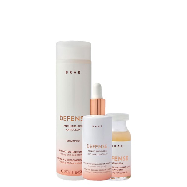 Encontraproduto.com.br - Kit Braé Defense - Shampoo 250 ml + Tônico 60 ml + Ampola 13 ml