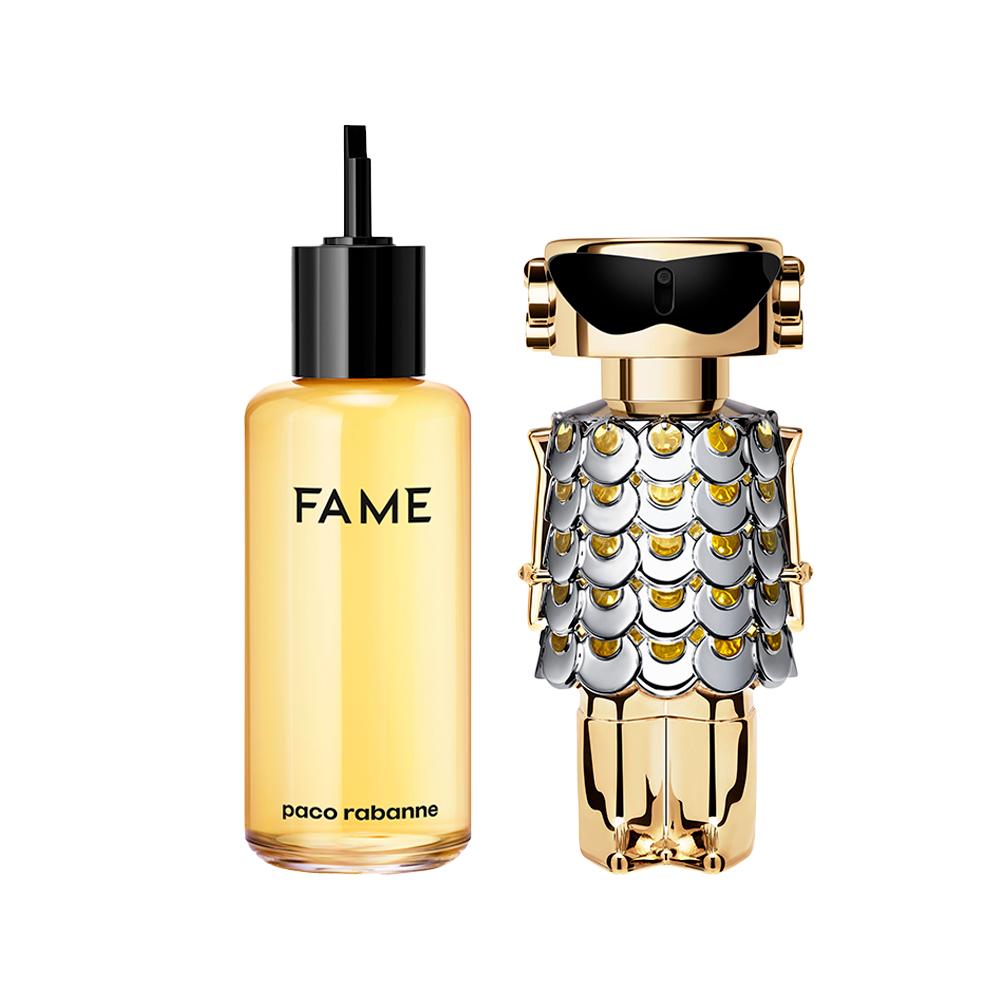 Encontraproduto.com.br - Kit Perfume Paco Rabanne Fame Feminino Eau de Parfum 200 ml Refil + Perfume 80 ml Recarregável