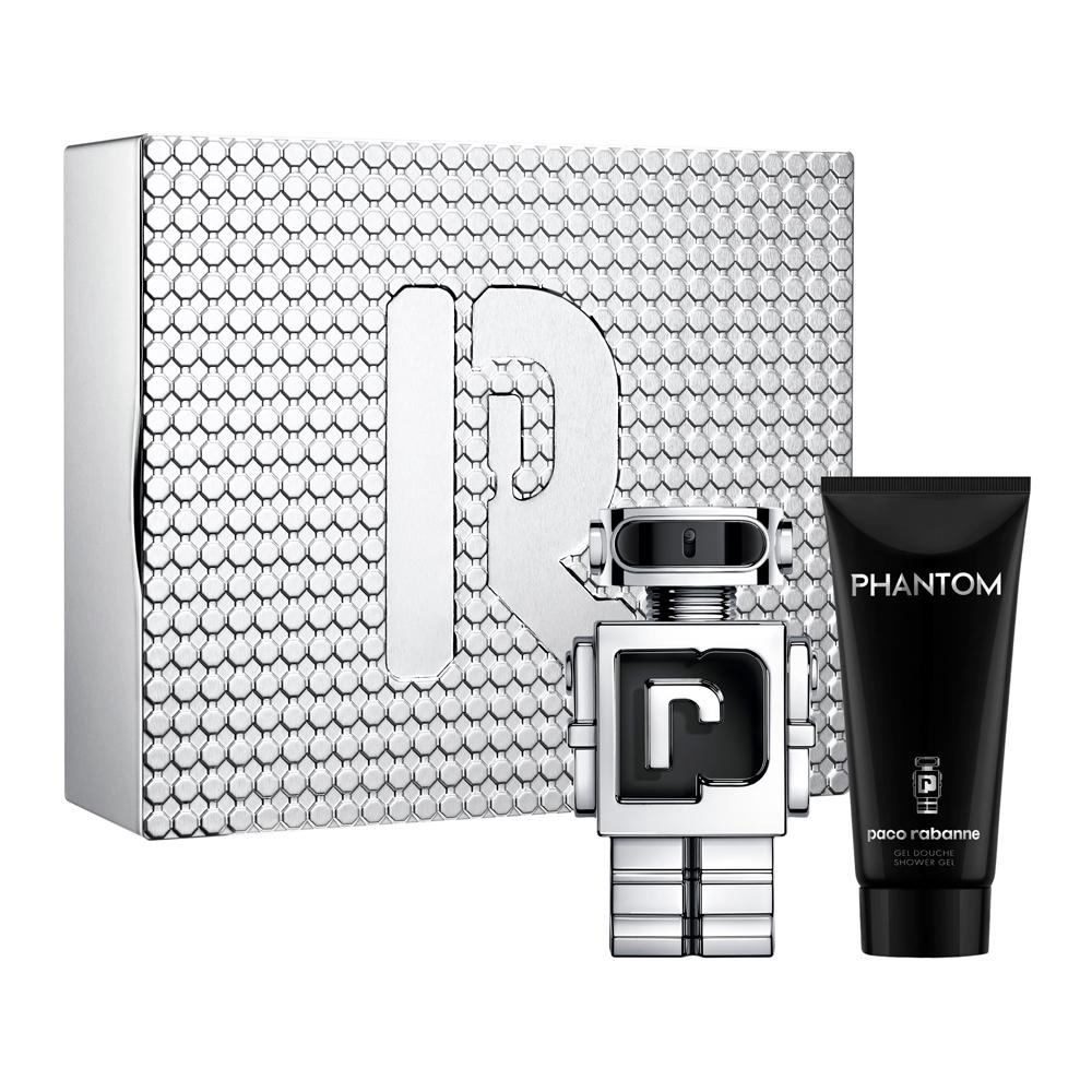 Encontraproduto.com.br - Kit Perfume Paco Rabanne Phantom Masculino Eau de Toilette 100 ml + Gel de Banho 100 ml + Perfume 200 ml Refil
