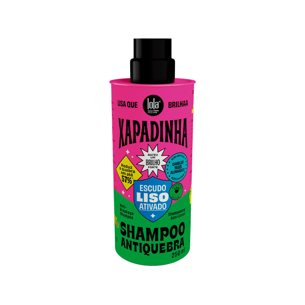 Encontraproduto.com.br - Kit Lola From Rio Xapadinha Escudo Liso Ativado - Shampoo 250 ml + Máscara 100 g + Leave-In 200 ml + Óleo 50 ml