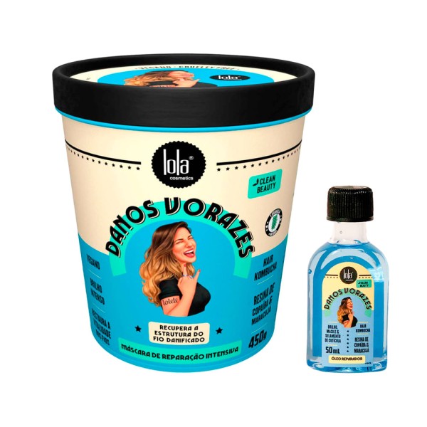 Encontraproduto.com.br - Kit Lola From Rio Danos Vorazes - Óleo 50 ml + Máscara 450 g