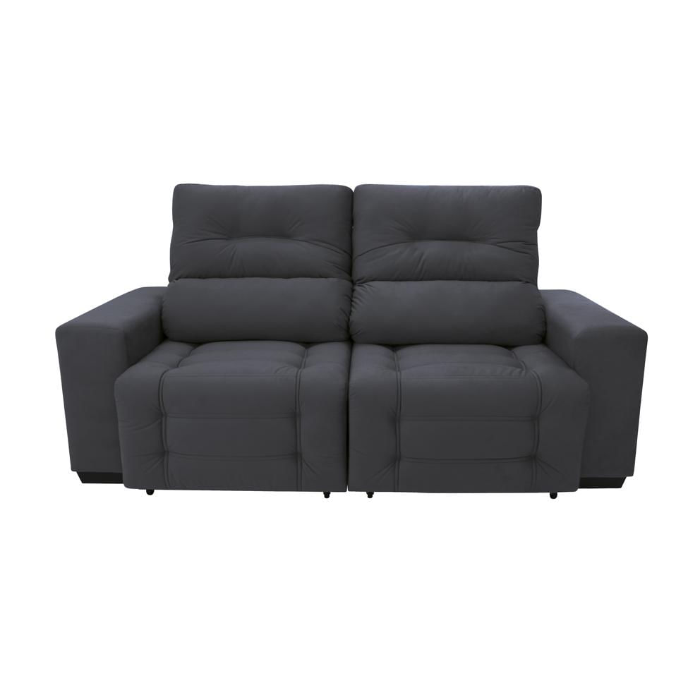 Encontraproduto.com.br - Sofá Retrátil e Reclinável 3 Lugares Blenda II Suede Grafite