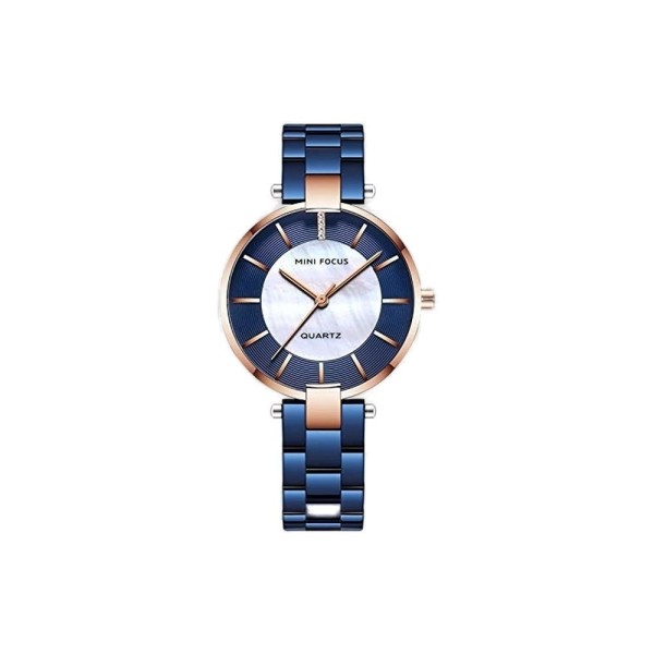 Relógio Minifocus Mf 0224 à Prova D Água Pérola Azul