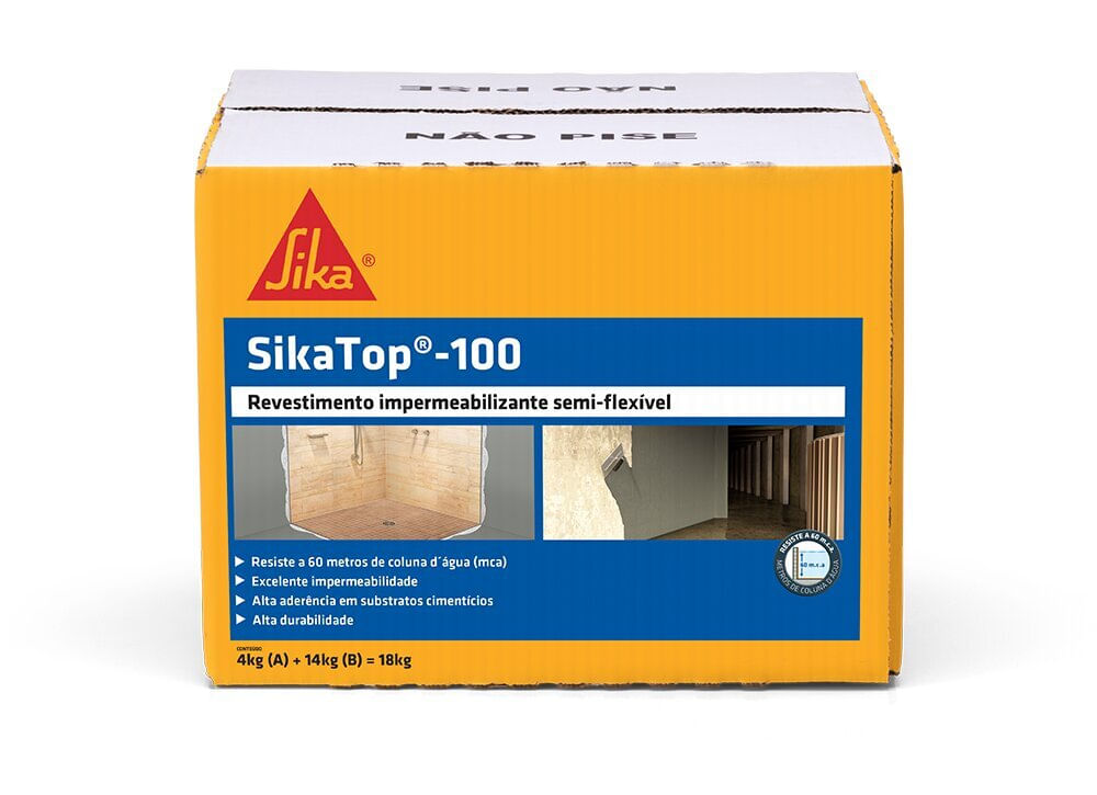 Encontraproduto.com.br - Argamassa Polimérica Impermeabilizante Top 100  18Kg Cinza Sika