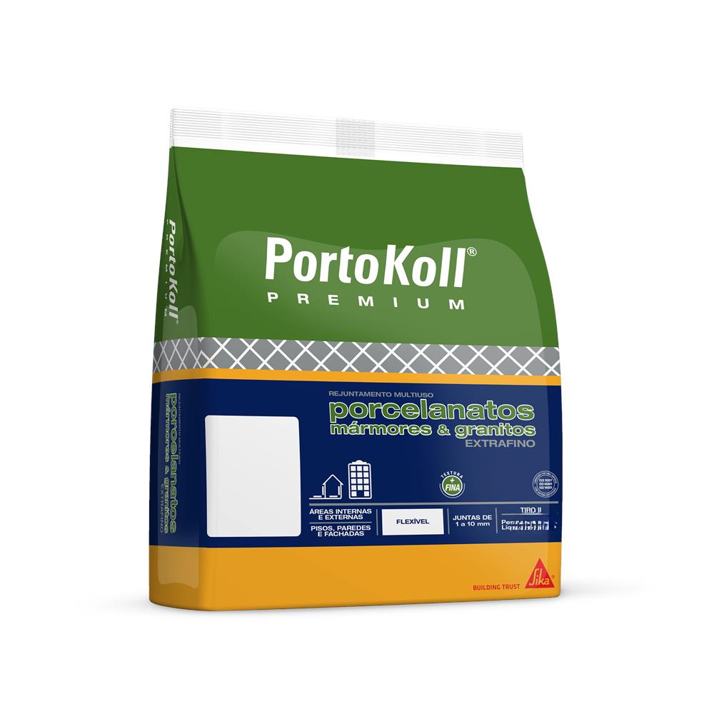 Rejunte Cimentício Extrafino Para Porcelanato Cinza Platina 5KG - 713704 - Portokoll